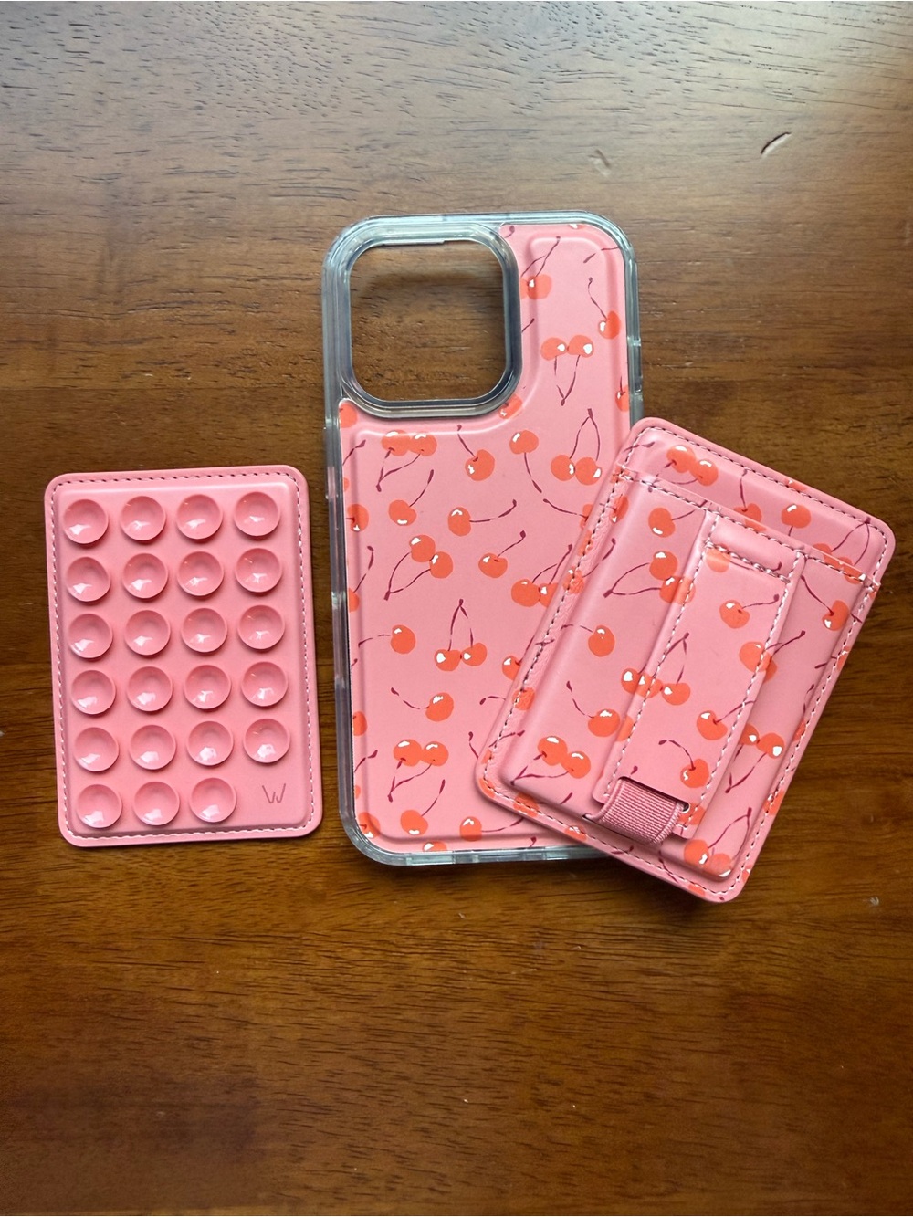 Cherry Rush Magnetic Walli Case for iPhone 16 Pro with matching wallet & pop